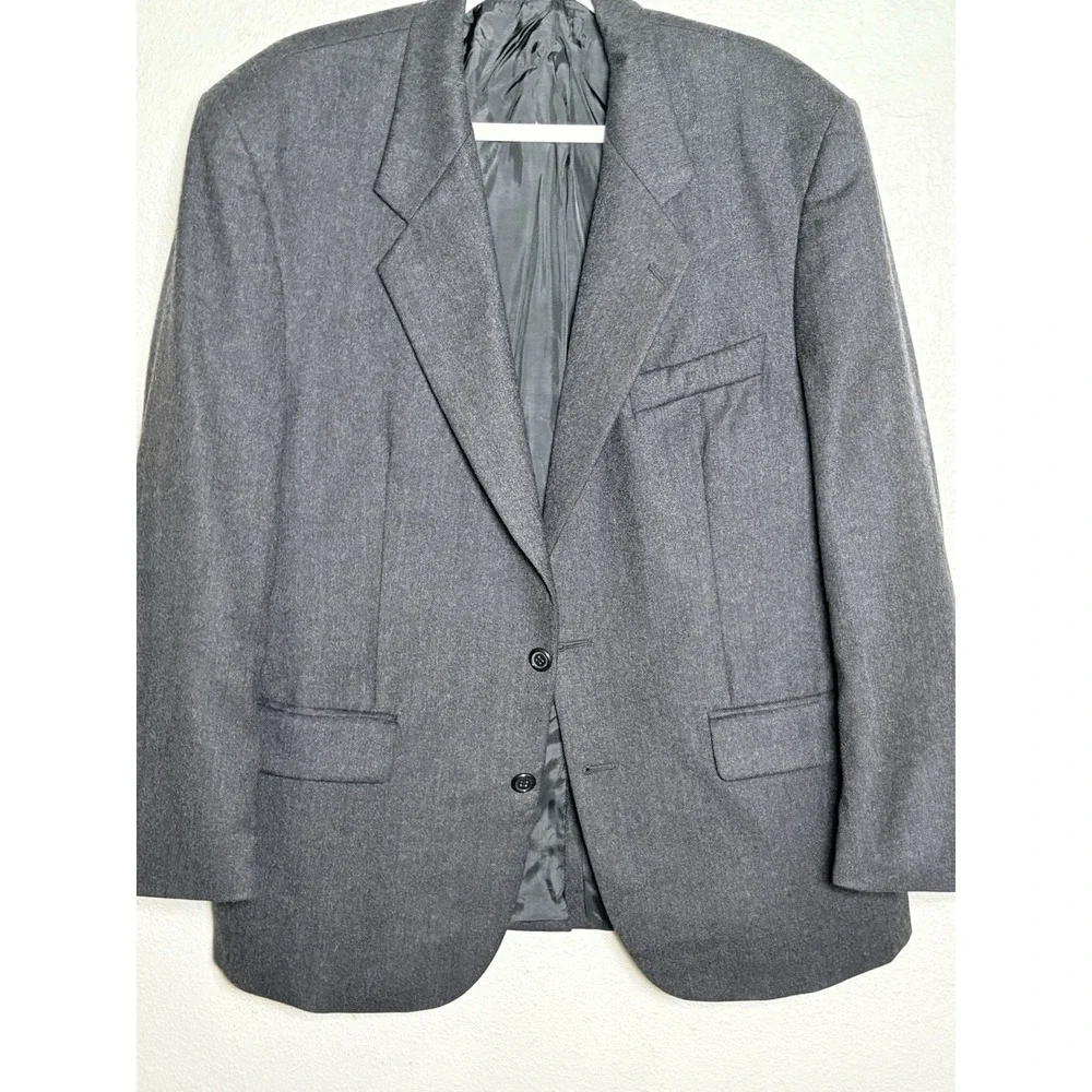 Alexandre London Blazer Mens Jacket 44R Dark Gray Herringbone Wool Sports Coat‎